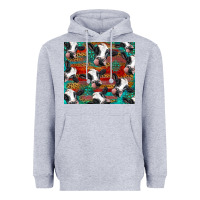 Heather Grey holstein cows with gemstone Heavyweight Hoodie - BarkalooDesign