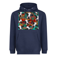 Navy holstein cows with gemstone Heavyweight Hoodie - BarkalooDesign