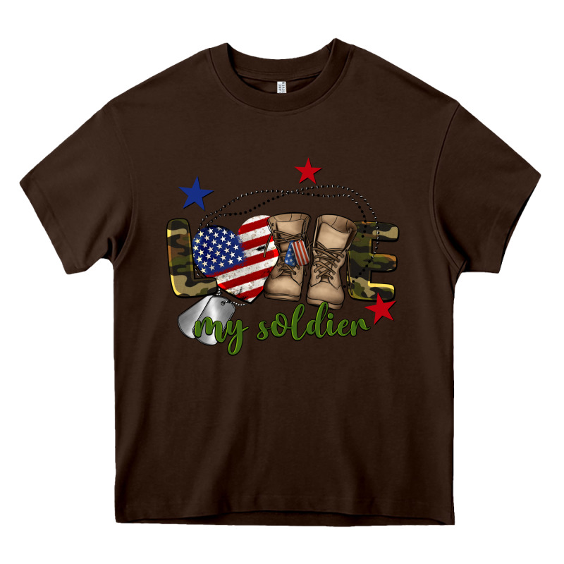 Love My Soldier Heavy Core Tee by BarkalooDesign | Teevron