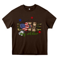 Chocolate Brown Love My Soldier Heavy Core Tee - BarkalooDesign