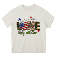 Cream Love My Soldier Heavy Core Tee - BarkalooDesign