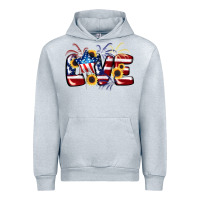 Heather Grey Love 4th of july Urban Hoodie - CowGirlArtShop