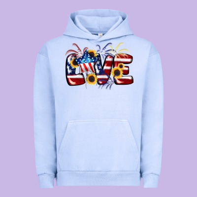 Love 4th Of July Urban Hoodie Designed By Cowgirlartshop