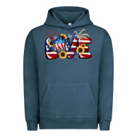 Pigment Midnight Navy Love 4th of july Urban Hoodie - CowGirlArtShop