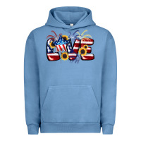 Pigment Pebble Blue Love 4th of july Urban Hoodie - CowGirlArtShop