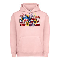 Pigment Salmon Love 4th of july Urban Hoodie - CowGirlArtShop