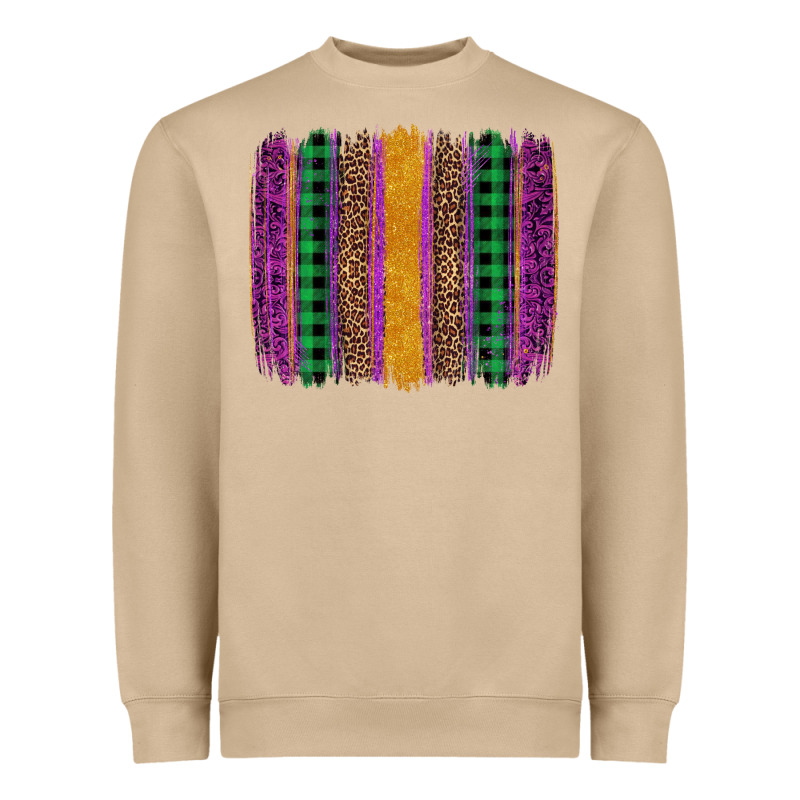 Mardi Gras Western Brush Stroke Heavyweight Sweatshirt by Artiststas | Teevron