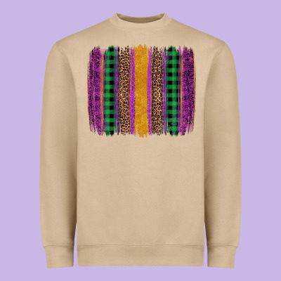 Mardi Gras Western Brush Stroke Heavyweight Sweatshirt Designed By Artiststas
