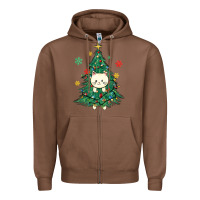 Chestnut christmas tree cat Zipper Hoodie - MaliasSmallBusiness