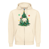 Sandshell christmas tree cat Zipper Hoodie - MaliasSmallBusiness