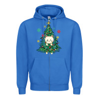 True Royal christmas tree cat Zipper Hoodie - MaliasSmallBusiness