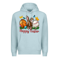 Blue Mist Happy Easter sports with butterfly Premium Hoodie - NancyCooperArtShop