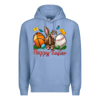Colony Blue Happy Easter sports with butterfly Premium Hoodie - NancyCooperArtShop
