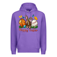Purple Happy Easter sports with butterfly Premium Hoodie - NancyCooperArtShop
