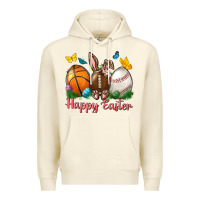 Sandshell Happy Easter sports with butterfly Premium Hoodie - NancyCooperArtShop