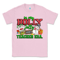 Bubblegum Pink In My Holly Jolly Teacher Era Classic Tee - CowhideDigitalArt