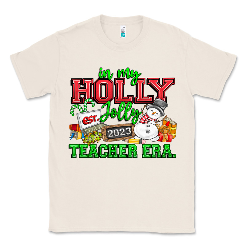In My Holly Jolly Teacher Era Classic Tee by CowhideDigitalArt | Teevron