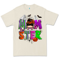 Halloween Momster Messy Bun Premium Tee | Teevron