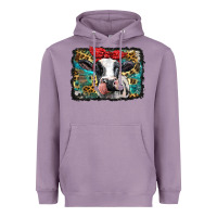 Lavender holstein cow with glitter and leopard background Heavyweight Hoodie - BarkalooDesign