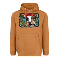 Meerkat holstein cow with glitter and leopard background Heavyweight Hoodie - BarkalooDesign