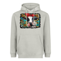 Moon Dust holstein cow with glitter and leopard background Heavyweight Hoodie - BarkalooDesign