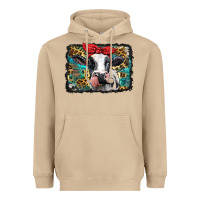 Mushroom holstein cow with glitter and leopard background Heavyweight Hoodie - BarkalooDesign