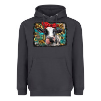 Smoke holstein cow with glitter and leopard background Heavyweight Hoodie - BarkalooDesign