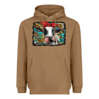 Toasted Coconut holstein cow with glitter and leopard background Heavyweight Hoodie - BarkalooDesign