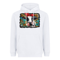 White holstein cow with glitter and leopard background Heavyweight Hoodie - BarkalooDesign