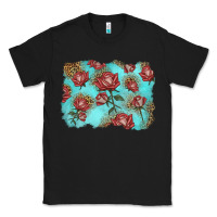 Red Roses With Leopard Background Classic Tee | Teevron
