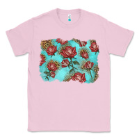 Bubblegum Pink red roses with leopard background Classic Tee - LillyAllenDesigns