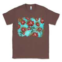 Chestnut red roses with leopard background Classic Tee - LillyAllenDesigns