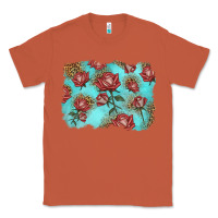 Copper red roses with leopard background Classic Tee - LillyAllenDesigns