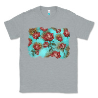 Heather Grey red roses with leopard background Classic Tee - LillyAllenDesigns