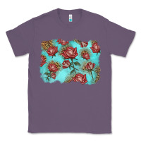 Lavender red roses with leopard background Classic Tee - LillyAllenDesigns