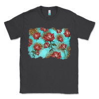 Smoke red roses with leopard background Classic Tee - LillyAllenDesigns