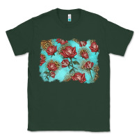 Sports Green red roses with leopard background Classic Tee - LillyAllenDesigns