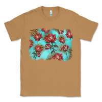 Toasted Coconut red roses with leopard background Classic Tee - LillyAllenDesigns