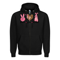 Black peace love ballet Zipper Hoodie - NancyCooperArtShop