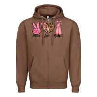 Chestnut peace love ballet Zipper Hoodie - NancyCooperArtShop