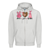 Dove Grey peace love ballet Zipper Hoodie - NancyCooperArtShop