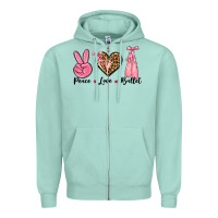 Seafoam peace love ballet Zipper Hoodie - NancyCooperArtShop