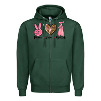 Sports Green peace love ballet Zipper Hoodie - NancyCooperArtShop