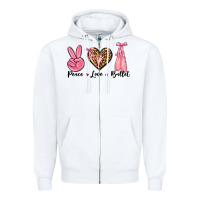 White peace love ballet Zipper Hoodie - NancyCooperArtShop