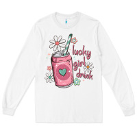 White lucky girl drink Long Sleeve Tee - MaliasSmallBusiness