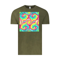 Vintage Olive Tie Dye Seamless Pattern Vintage Tee - BundleAndBundleShop