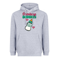 Heather Grey drinking buddies baby bottle Heavyweight Hoodie - Jasminsmagicworld