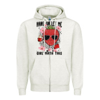 Oatmeal Heather hang on let me girl math this Zipper Hoodie - MaliasSmallBusiness