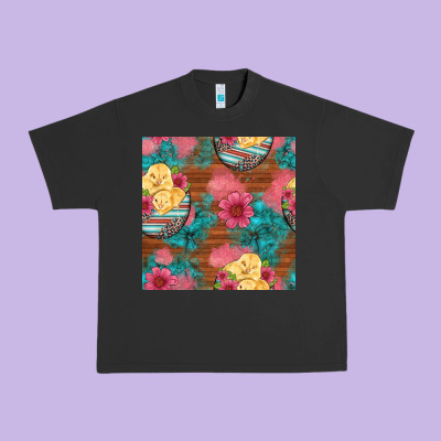 Hatched Egg Easter Chicks Seamless Pattern Urban Heavy Tee Designed By Artiststas