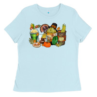 Baby Blue thanksgiving coffee cups Ladies Tee - Zillion Design Studio
